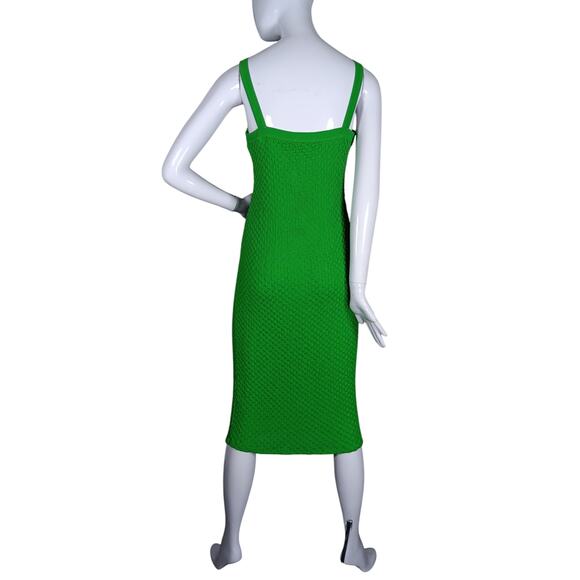 Fashion Nova Sarah Textured Midi Dress Green Size Large NWT - Picture 4 of 11